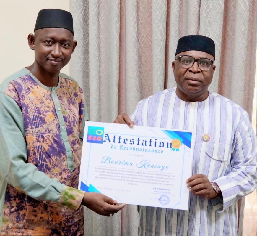 Distinction : le ministre Pr Bouréma Kansaye honoré par la Société Mathématique du Mali