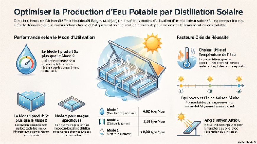 Innovation : des chercheurs ivoiriens identifient une meilleure optimisation des distillateurs solaires pour produire de l'eau potable